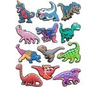 Dinosaur Charms for Croc for Boys, 12 PCS Dino Shoe Decoration Pins for Clog, Sandal Shoe Accessories for Kids Party Favor Gifts