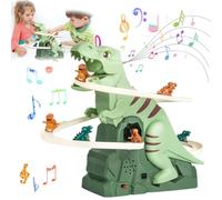 Dinosaur Chasing Race Track Game Set,Educational Electric Slide Track Toy with Lights and Music for Kids,Dinosaur Coaster Toy Educational Puzzle Playsets Gift for Toddler Kids Boys Girls Age 3+