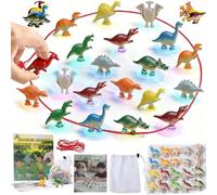 Dinosaur Chess Game Set, 20PCS Dinosaur Stones Educational Strategy Board Game, Interactive Tabletop Board Game for Kids Boys Girls Camping,Travel & Parties