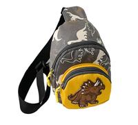 Dinosaur Chest Bag - Patterned Strap, Lightweight Nylon Messenger, Adjustable Strap, Cartoon Backpack | Outdoor Adventure Equipment For Boys And Girls, Backpack, Yellow, Se référer