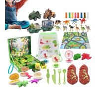 Dinosaur Christmas :24 Days Countdown Toy Set with 24 Dinosaur Figures,Interactive Educational Play Experience During the Holidays,c
