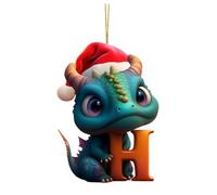 Dinosaur Christmas Ornaments, Christmas 26 Letter Dinosaur Pendant, Dinosaur Hanging Ornament, Christmas Tree Ornaments Dinosaur, Personalised Dinosaur Xmas Tree Decorations, Funny Christmas Decor (H)