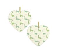 Dinosaur Christmas Tree Ceramic Hanging Bauble Personalised Xmas Baubles Cute Christmas Ornaments Gifts For Kids Family Friends