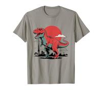 Dinosaur Cityscape with Sun Setting T-Shirt