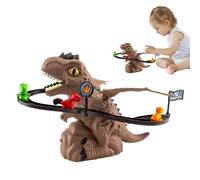 Dinosaur Climbing Slide Toy - 11.81x10.63x8.27 inch Escalator Duck Figure, Parrot Trap Climber, Electric Race Track with Lights and Sound | Fun Interactive Activity for Kids Thanksgiving H