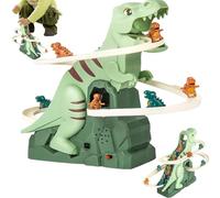 Dinosaur Climbing Stairs Toys, Dinosaur Climbing Stairs Track Slide Toy, Electric Din-Osaur Chase Race Track Playset, with Light and Music, Sturdy and Strong, Good Hands-On Ability for Kids (1set)