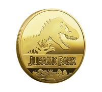Dinosaur Coin, Metal Keepsake, Rare Collectors Gift for Numismatic Hobby, Graduation, Birthday, Display Shelf, Men Adults, Antique Finish, Prehistoric Design, Historic Token, 1.57 inches