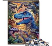 Dinosaur Collage Adult Puzzles 1000 Pieces, Challenging Game And Family Play Artists Collection, Fine Art for Age 14 Years Up (50x75cm)