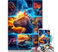 Dinosaur Collage Jigsaw Puzzles for Teenagers 1000 Pieces,Learning Educational Toys Family Games Birthday Present,Gifts (50x75cm)