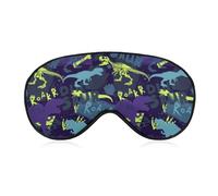 Dinosaur Color Creative Hand Drawn Roar Dino Sleep Mask with Adjustable Strap, Comfortable Soft Eye Mask Sleeping Aid, Light-Blocking Eye Masks