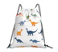 Dinosaur Colorful Cartoon Dino Unisex Drawstring Bag Waterproof Drawstring Backpack Large Gym Sack For Beach Yoga Travel