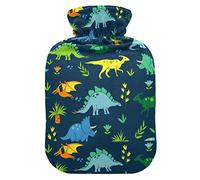 Dinosaur Colorful Hot Water Bottle with Cover Hot Water Bottles for Pain Relief Hand Feet Warmer Hot Pack for Women Girls Kids, 2L