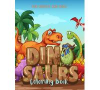 Dinosaur Coloring Book for Adults and Kids: 40 detailed full-page designs, black-backed pages to prevent bleed-through; appeals to both adults and older kids