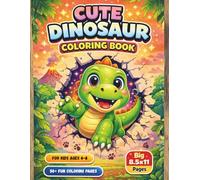 Dinosaur Coloring Book for Kids Ages 4-8: Cute Dinosaur Coloring Pages with Star Ratings, Feedback Sections, Sticker Activities & Completion Certificate