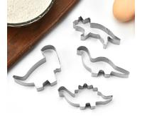 Dinosaur Cookie Cutter Set, 4-Piece-Trex, Spinosaurus, Brachiosaurus, Triceratops, Dinosaur Cookie Cutter Baking Mould for Dinosaurs Party