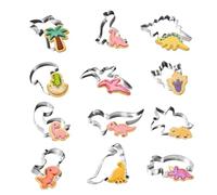 Dinosaur Cookie Cutter Set, Biscuit Cutter, 12 PCS Dinosaur Sandwich Cutter for Dinosaurs Party