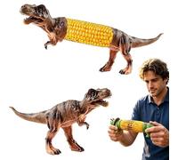 Dinosaur Corn Cob Holders, Novelty Corncob Holder with Stainless Steel Prongs, Unique Dino Design Funny Corn on the Cob Picks for BBQ Party Family Dinner Camping (T-Rex)