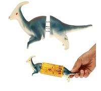 Dinosaur Corn Holders Corn on the Cob Forks Reusable PLA Dino Corns Cob Skewers Multipurpose Barbecue Twin Pin with Stainless Steel Prong Novelty BBQ Accessories for Picnic Camping Parties