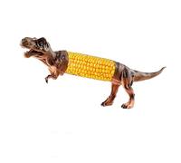 Dinosaur Corn Holders for Corn On The Cob Fun Dinosaur Corn-on-the-Cob Holders with Stainless Steel Prongs Novelty BBQ Corn Holders for Garden Parties (Brown)