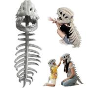 Dinosaur Costume-3D Skeleton Design Plush Realistic Dino Outfit, 2026 New Christmas Fun Skeleton Dinosaur Costume Set(116cm)