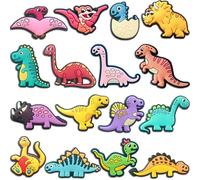 Dinosaur Croc Charms for Boys Kids, 16 PCS Cute Dino Shoe Decoration Pins for Clog, Funny Accessories for Teens Adults Party Favor Gifts