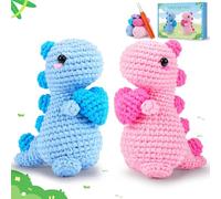 Dinosaur Crochet Kit for Beginners Crochet Animal Kit Complete Dinosaur Crochet with Step-by-Step Video Tutorials Learn to Crochet Starter Kit Animal Set Beginners Crochet Kit Stegosaurus