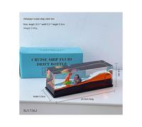 (Dinosaur cruises) Thousand Sunny Fluid Liquid Drift Bottl Creative Ship Sea Hourglass Living Room Decoration One Piece Floating Boat Birthday Gift