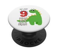 Dinosaur Cute In My 9 Year Old Era Fun Animal 9th Birthday PopSockets Adhesive PopGrip