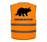 Dinosaur Detector Kids Hi Vis Vest Children's High Visibility Reflective Safety Waistcoat Fancy Dress, Add child's name to the front, Personalised