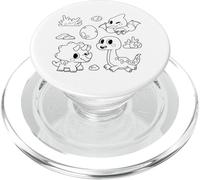 Dinosaur dino mandala to color for children PopSockets PopGrip for MagSafe