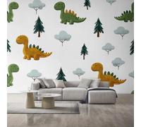 Dinosaur Dino Wallpaper, Cartoon Kids Boy Wall Mural, Wallpaper for Bedroom Living Room, Home Decor, Photo Wall Paper, 300 x 210 cm L&OP110