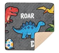 Dinosaur Dino with Eggs Large Stylish Baby Play Mat for Floor Water Resistant Baby Kick Crawling Mat for Babies Infants Toddlers, 50'' x 50''