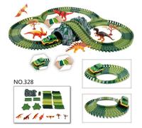 () Dinosaur Dino World Childrens Flexible Race Car Track Toys Construction Play-Set Toy