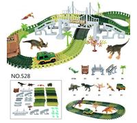 () Dinosaur Dino World Childrens Flexible Race Car Track Toys Construction Play-Set Toy