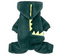 Dinosaur Dog Cat Hoodie Small Dog & Cat Winter Clothes Green Dinosaur Pet Soft Jumpsuit Cute Christmas Halloween Kitten Costume