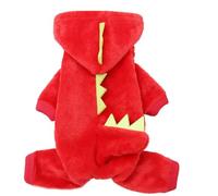 Dinosaur Dog Cat Hoodie Small Dog & Cat Winter Clothes Green Dinosaur Pet Soft Jumpsuit Cute Christmas Halloween Kitten Costume