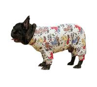 Dinosaur Dog Pajamas 4-Legged Onesie for Large Medium Dogs, Cartoon Print Warm Winter Pet Pajama Set, Cozy Stretch Polyester Home Wear S-6XL Sizes(S)