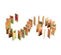 Dinosaur Dominoes Set Colourful Wooden Puzzle Toy for Ages 3-8 Children Baby