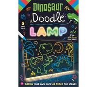 Dinosaur Doodle Lamp: Design your own lamp or trace roar-some scenes | Wipe clean and draw again | 5 colouring pens | 20 scenes to trace | A4 drawing board | Adjustable stand | USB-powered LED strip
