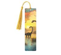 Dinosaur Double-Sided Printed Wooden Bookmarks 5pcs, Women Presents for Book Lovers Cool Notebook Accessories Birthday Presents for Men(5 Piece Set)