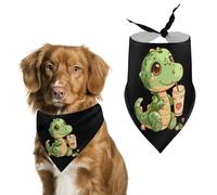 Dinosaur Drinking Bubble Tea Dog Bandanas Triangle Scarfs Printing Bib Scarf Adjustable Accessories for Small Dogs And Cats