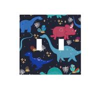 Dinosaur Dual-Texture Roman Frame Switch Plate â€“ Premium Pc Wall Switch Cover with Full-Panel Embossed Print, Heavy-Duty 100°c Heat & Fade Resistant Design for Residential & Commercial Use