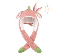 Dinosaur Ear Moving Jumping Hat for Men Women Dino Cut Animal Flap Cap Plush Dinosaur Hats with Moving Ears Pressing Pop Up Ears Plush Hat for Party Holiday Halloween Dressup Cosplay Costume