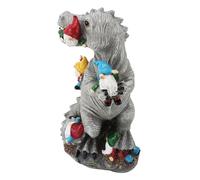 Dinosaur Eating Gnomes Garden Statue, 31cm Resin Fairy Door Yard Art Outdoor and Garden Decor,Fun Dinosaur Ornament for Garden Yard Patio