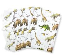 Dinosaur Eco Printed Recycled and Recyclable Gift Wrapping Paper - 4 Sheets and 4 Tags - Birthday - Christmas