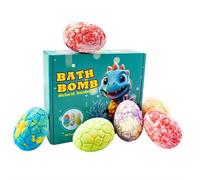 Dinosaur Egg Bath Bombs for Kids, Large Bath Bomb with Surprise Toy Inside, Natural Essential Oil Bath Bomb Set, Gentle Formula for Sensitive Skin, Exciting Gift for Boys Girls Toddlers (6 Scents)