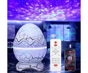 Dinosaur Egg Galaxy Star Projector, Star Projector Night Light with Bluetooth Speaker,White Noise,Timer and Remote, Aurora Projector Various Light Effects Dinosaur Egg Night Light for Kids Adults Gift