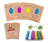 Dinosaur Egg Hatching Card - Party Favors For, Valentine's Day for | 24 Pack Growing Dinosaur Eggs, Hatching Dinosaur Eggs in Water, Surprise Eggs