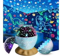 Dinosaur Egg Night Light Toys 2-in-1 Dino & Star Projector for Kids 3-5 6 7 8 9 10 Year Old Boy Girls Nights Lights Lamp Boys Christmas Birthday Gifts for Kid Age 3-12 Stocking Stuffers