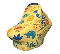 Dinosaur Egg Nursing Cover 360° Full Coverage Cute Dino Stretch Scarf for Breastfeeding and Car Seat Cover Fit for Most Pushchairs and Prams